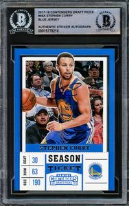 Stephen Curry Autographed 2017-18 Panini Contenders Blue Card Warriors Beckett Top Quality Sale Online