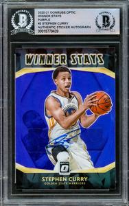 Stephen Curry Autographed 2020-21 Donruss Optic Purple Prizm Card Beckett U Cheap Best Seller
