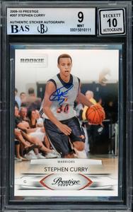 Stephen Curry Autographed 2009-10 Panini Prestige RC BGS 9 Gem 10 Auto Beckett Best Deals