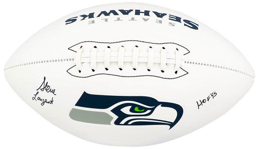 Steve Largent Signed Seahawks Franklin White Logo Football w/HOF'95 - (SS COA) Real For Sale