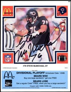 Steve McMichael JSA Coa Signed 1985 McDonald's Bears Blue Tab Autograph Buy Cheap Comfortable