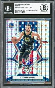 Stephen Curry Autographed 2021-22 Panini Mosaic Prizm Card Beckett 16714271 Outlet Geniue Stockist