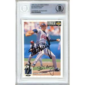 Steve Avery Atlanta Braves Signed 1994 Collectors Choice Silver Card Beckett Auth Auto Slab Authentic Online