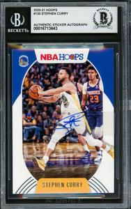 Stephen Curry Autographed 2020-21 Hoops Card #130 Warriors Beckett #16713643 Sale Free Shipping