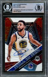 Stephen Curry Autographed 2019-20 Panini Mosaic Will To Win Card Beckett Store Online