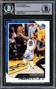 Stephen Curry Autographed 2018-19 Hoops Card #15 Warriors Beckett #15779271 Buy Cheap Best Sale