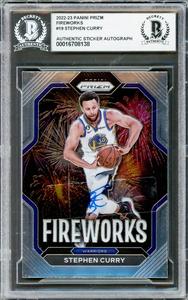 Stephen Curry Autographed 2022-23 Panini Prizm Fireworks Card Beckett 16708138 Outlet Geniue Stockist