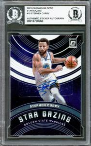 Stephen Curry Autographed 2022-23 Donruss Optic Star Gazing Card Beckett H Real Sale Online