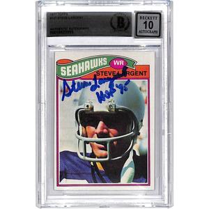 Steve Largent Signed 1977 Topps #177 Trading Card Grade 10 Auto BAS 44544 Collections For Sale
