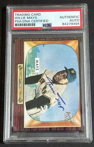 Willie Mays Signed 1996 Topps CERTIFIED Issue 1955 Bowman On Card Auto PSA Coa Lowest Pice Cheap Pice