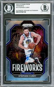 Stephen Curry Autographed 2022-23 Panini Prizm Fireworks Card Beckett 16708139 Store Sale
