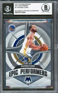 Stephen Curry Autographed 2021-22 Panini Mosaic Epic Performers Card Beckett Cheap Browse