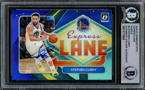 Stephen Curry Autographed 2020-21 Donruss Optic Purple Prizm Card Beckett W Sast Online