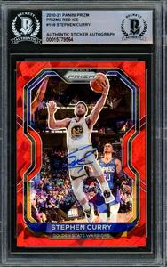 Stephen Curry Autographed 2020-21 Panini Prizm Red Ice Card Warriors Beckett Discount Shop Offer