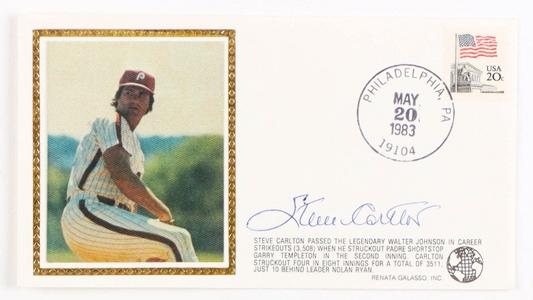 Steve Carlton Philadelphia Phillies and Hall of Famer Signed 1983 FDC Envelope (JSA) Best Sale Online