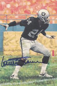 Willie Brown Autographed/Signed Oakland Raiders Goal Line Art Card Blue 29343 Sale Good Selling