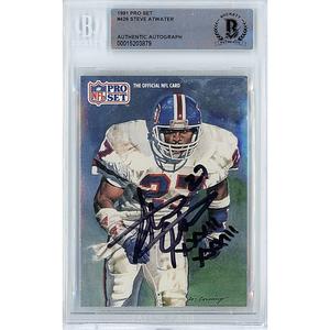 Steve Atwater Denver Broncos Signed 1991 NFL Pro Set Card Beckett Authentic Auto Slab Buy Cheap 100% Original