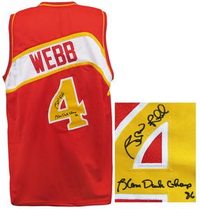Spud Webb Signed Red T/B Custom Basketball Jersey w/Slam Dunk Champ '86 (SS COA) Buy Cheap Inexpensive