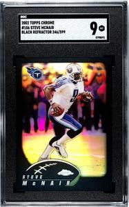 Steve McNair 2002 Topps Chrome Black Refractor Card #106- /599-SGC Graded 9 Mint Free Shipping Classic