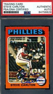 Steve Carlton PSA DNA Signed 1975 Topps Mini Autograph Huge Surprise For Sale
