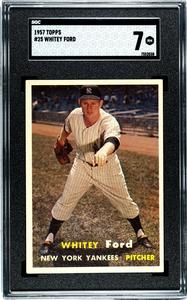 Whitey Ford 1957 Topps Baseball Card #25- SGC Graded 7 NM Cheap Sale How Much