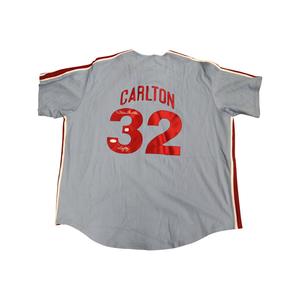 Steve Carlton Philadelphia Phillies Autographed and Inscribed "Lefty" Away Blue Majestic Cooperstown Collection Jersey (JSA COA) Official Site For Sale