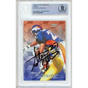 Steve Atwater Denver Broncos Signed 1998 Playoff Prestige Card Beckett Authentic Auto Slab Discount Choice
