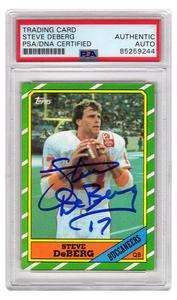 Steve Deberg Signed Buccaneers 1986 Topps Trading Card #373 - (PSA Encapsulated) Cheap 100% Authentic