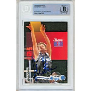 Steve Kerr Orlando Magic Signed 1992-93 Skybox Basketball Card Beckett Authentic Auto Slab Clearance Very Cheap