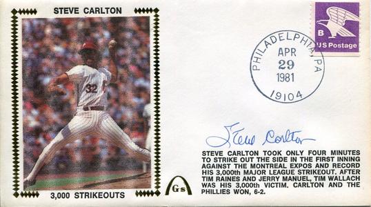 Steve Carlton Autographed First Day Cover Free Shipping Deals