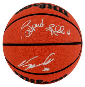Spud Webb & Dominique Wilkins Signed Wilson I/O NBA Basketball - (SCHWARTZ COA) Outlet 100% Authentic