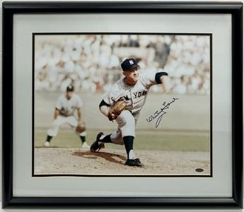Whitey Ford NY Yankees HOF Signed 16x20 Pitching Photo Framed Autograph Steiner Buy Cheap 2025 Unisex