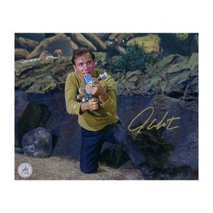 William Shatner Signed Star Trek Captain Kirk with Phaser Gun 8x10 Photo Store With Big Discount