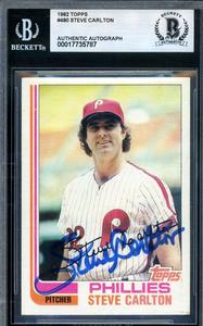 Steve Carlton Beckett BAS Signed 1982 Topps Autograph Authentic Online