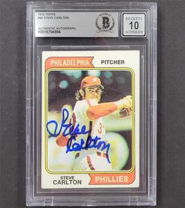 Steve Carlton signed 1974 Topps #95 card autograph  BAS BGS Grade 10 Auto Cheap Sale Collections