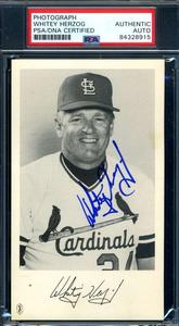 Whitey Herzog PSA DNA Coa Signed Team Issue Photo Autograph Get Authentic For Sale