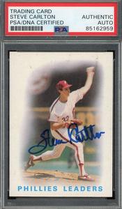 Steve Carlton PSA DNA Signed 1986 Topps Leaders Autograph View For Sale