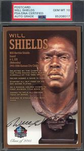 Will Shields Gem Mint 10 PSA DNA Signed Hall of Fame Bronze Bust Postcard /150 Clearance Very Cheap