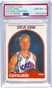 STEVE KERR SIGNED 1989 NBA HOOPS ROOKIE CARD #351 RC AUTO 10 PSA/DNA ! Clearance Good Selling