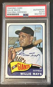 Willie Mays 1996 Topps CERTIFIED 1965 Autograph Issue Signed On Card Auto PSA Marketable For Sale
