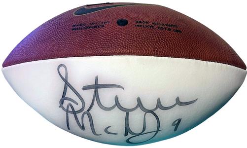 Steve McNair signed Nike Logo Full Size White Panel Football #9 Beckett Review Free Shipping Recommend