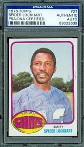 Spider Lockhart Autograph 1976 Topps Signed Psa/dna Authentic Free Shipping