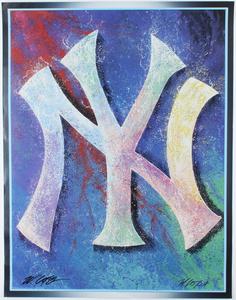 WILLIAM LOPA AUTOGRAPHED NEW YORK YANKEES 21x27 INTERLOCKING "NY" ARTIST PRINT Best Place For Sale