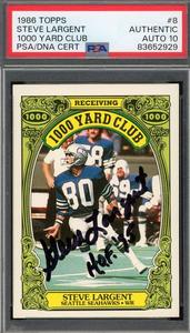 Steve Largent Gem Mint 10 PSA DNA Signed 1986 Topps 1000 Yard Club Autograph From China Free Shipping Low Pice
