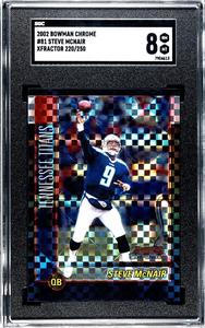 Steve McNair 2002 Bowman Chrome Xfractor Card #81- /250- SGC Graded 8 NM-MT Free Shipping For Nice