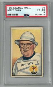 Steve Owen New York Giants 1952 Bowman Small Card #4- PSA Graded 4 Very Good- Ex Cheap Fashionable