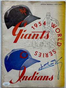 Willie Mays Signed 1954 MLB World Series Program NY Giants vs Cleveland Indians Wide Range Of Cheap Online