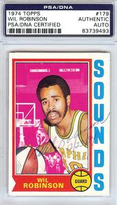 Wil Robinson Autographed 1974 Topps Card #179 Memphis Sounds PSA/DNA #83739493 Free Shipping Purchase