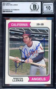 Winston Llenas Gem Mint 10 Beckett BAS Signed 1974 Topps Autograph Largest Supplier