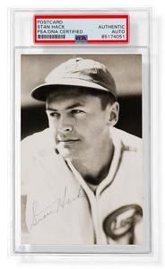 Stan Hack Chicago Cubs Signed 1950 Vintage Kodak B&W Photo 4x6 Postcard (PSA)- Best Wholesale Online